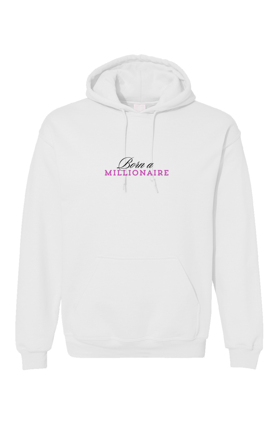 Pink embroidered affirmations, Born A Millionaire Unisex Gildan Hoodie 