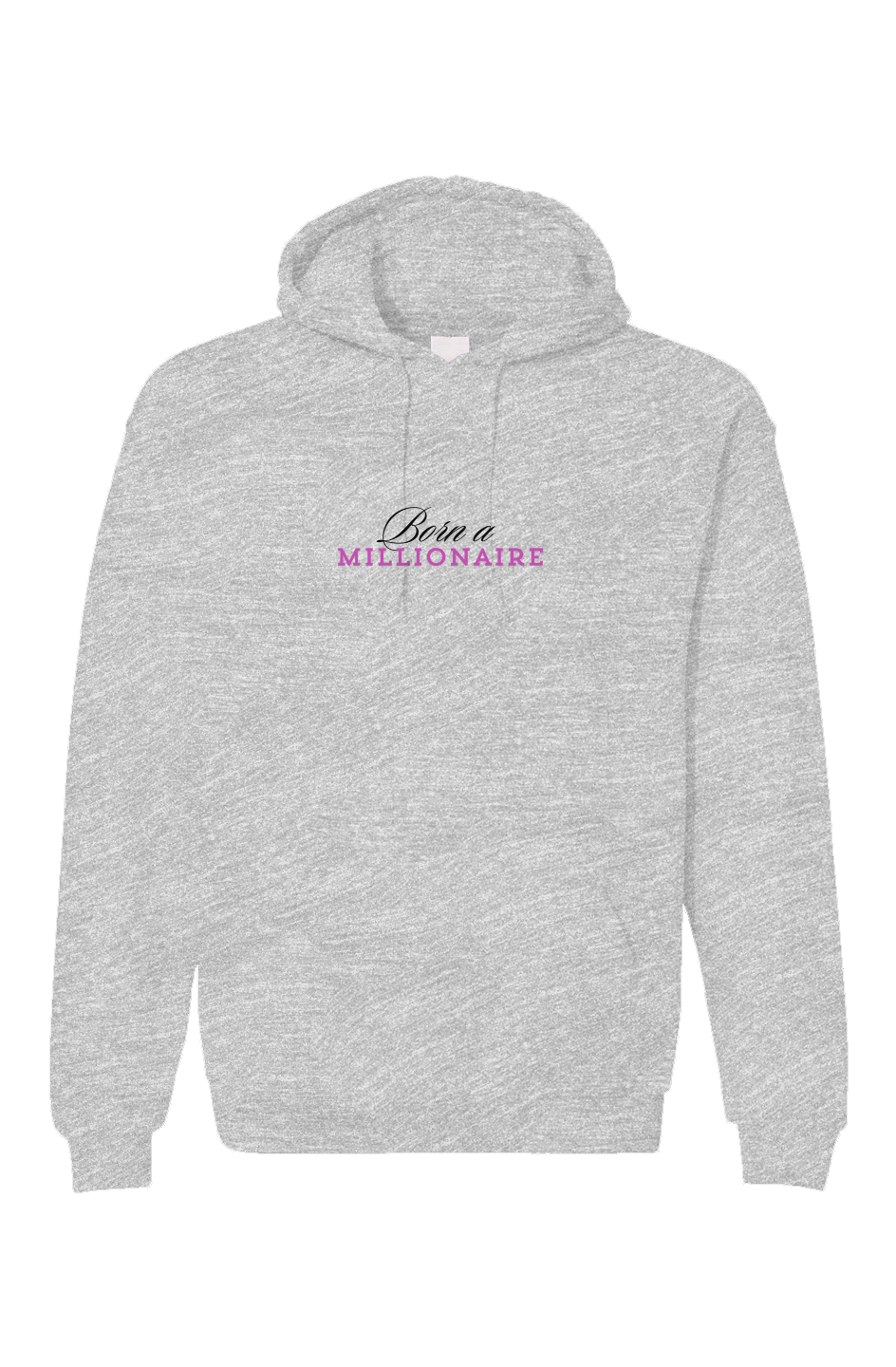 Grey Embroidered Affirmations, Born A Millionaire Unisex Gildan Hoodie