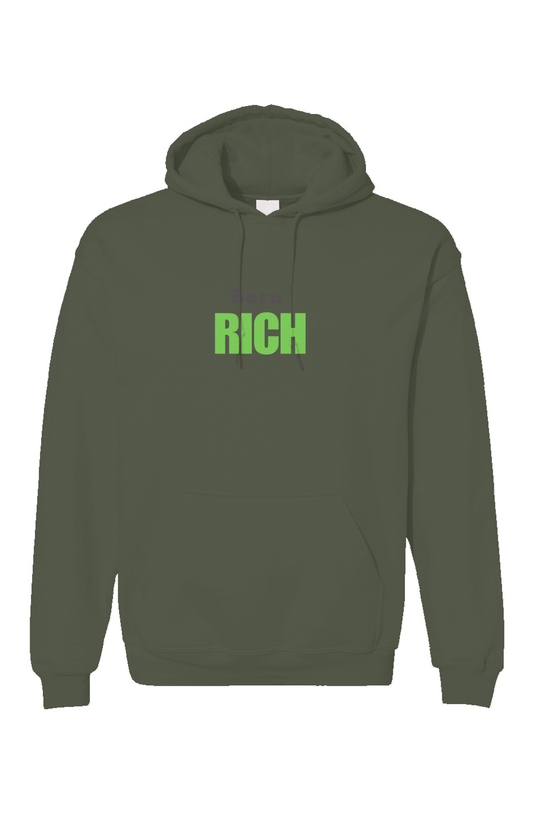Military Green Born Rich Unisex Gildan Hoodie