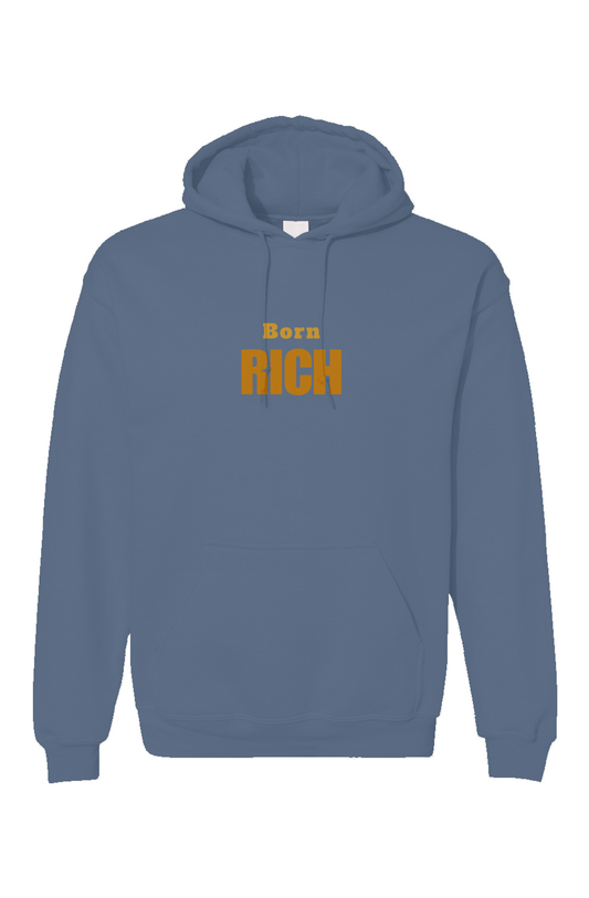Indigo Blue Embroidered Born Rich Unisex Gildan Ho